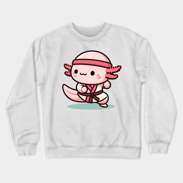 cute baby martial art axolotl Crewneck Sweatshirt by fikriamrullah